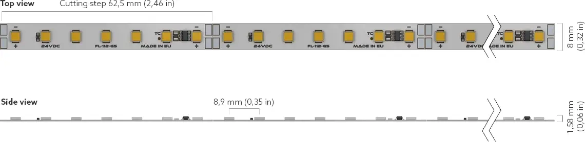 Pro 100 Single Colour Series Dimensions