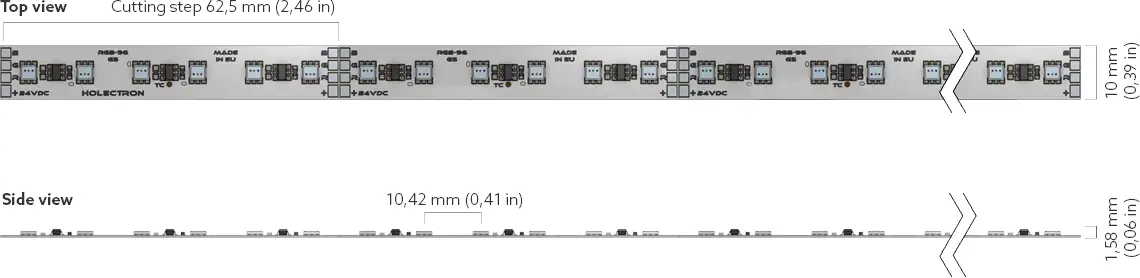 Pro 100 RGB Series Dimensions