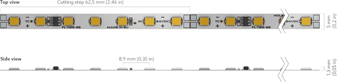 Pro 100S Single Colour Series Dimensions