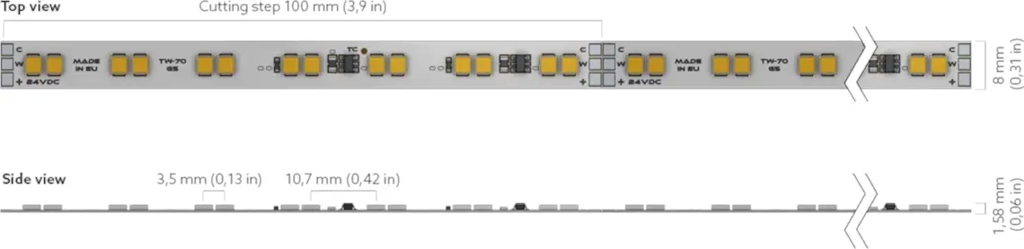 Pro 70 TW Series Dimensions