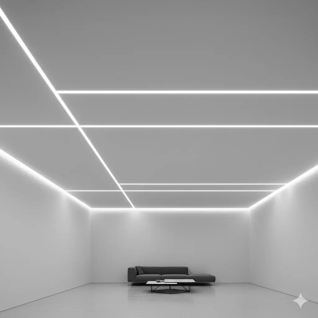 Professional gallery-style art lighting with trimless recessed LED profiles