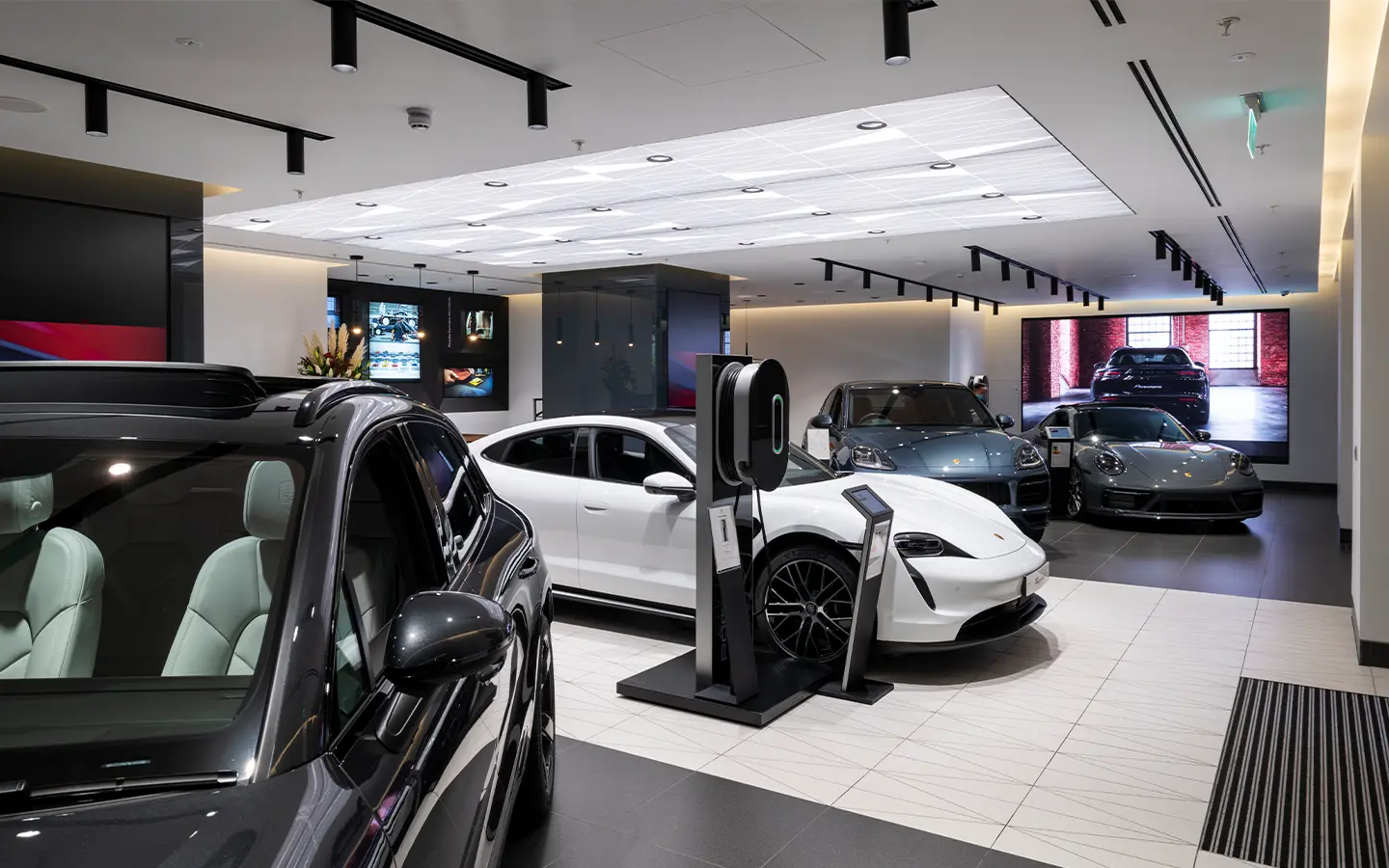 High-CRI architectural tape and profile lighting at Porsche Centre Mayfair London