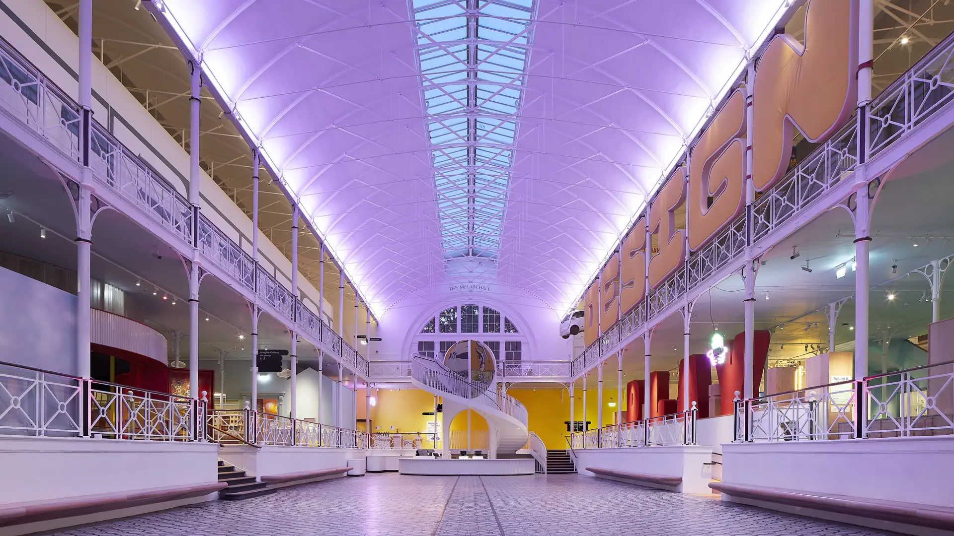 Custom curved linear LED luminaires at Young V&A Museum Bethnal Green
